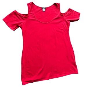 Red Cold Shoulder Top Venus short sleeve casual women size XL